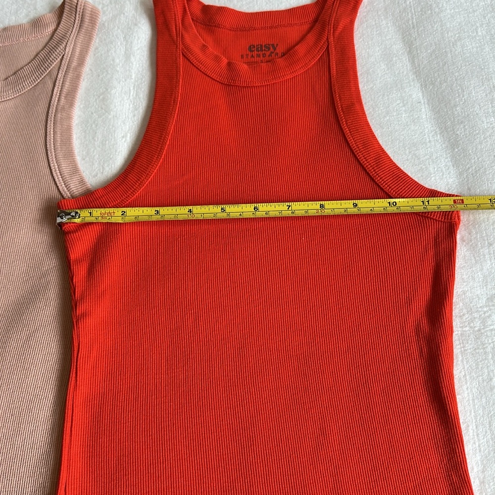Easy Standard Racerback Ribbed Tank top Bundle in Peachy Nude & Orange size S - Picture 4 of 6